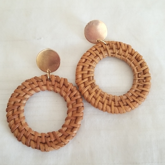 Jewelry | New Gold Rattan Hoop Earrings | Poshmark